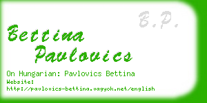 bettina pavlovics business card